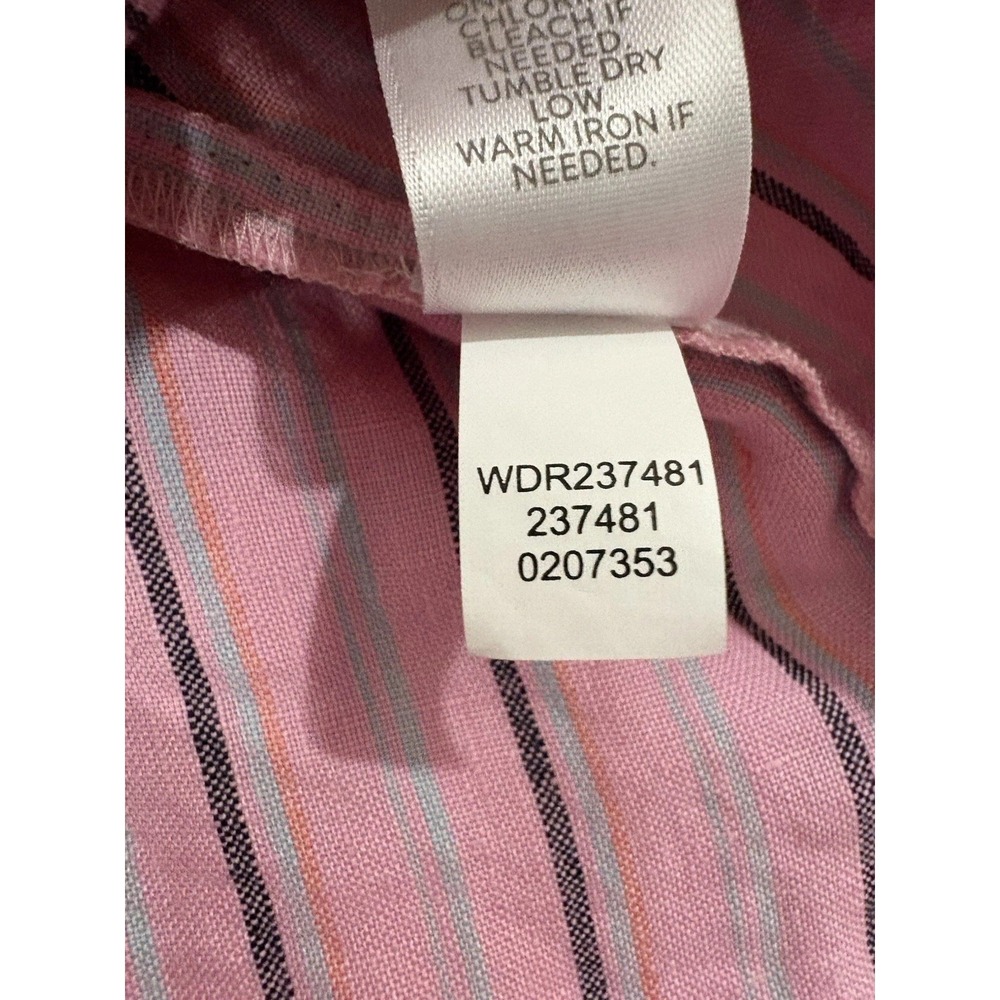J. Jill Love Linen Striped Tiered Shirt Dress In Pink Size Medium Resort Coastal - Picture 9 of 9